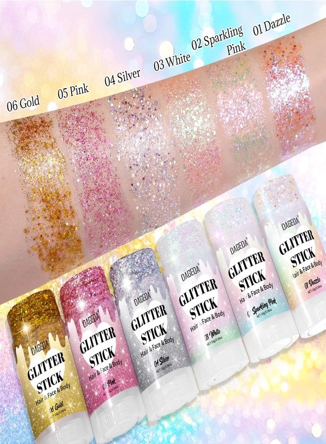 DAGEDA Dazzle Body Glitter Stick,Sparkly Face Glitter Makeup,Holographic Hair Glitters Mermaid Makeup Rave Outfits for Women, Shimmer Face Paint Stick Singer Concert Accessories - Image 5
